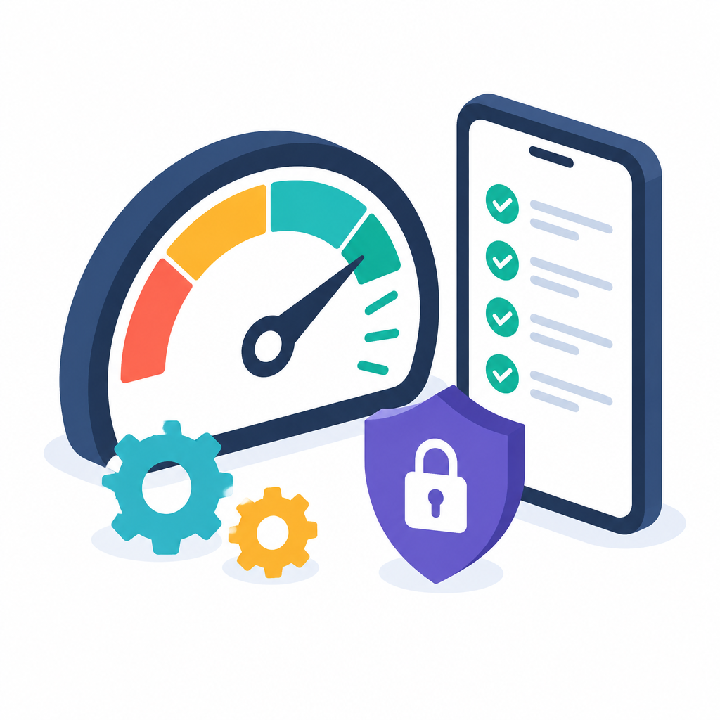 Technical SEO speed and security illustration